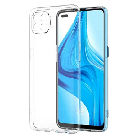 Oppo Reno 4 Lite Uyumlu Şeffaf Silikon Kılıf - Kamera Korumalı Esnek Tam Koruma Kapak