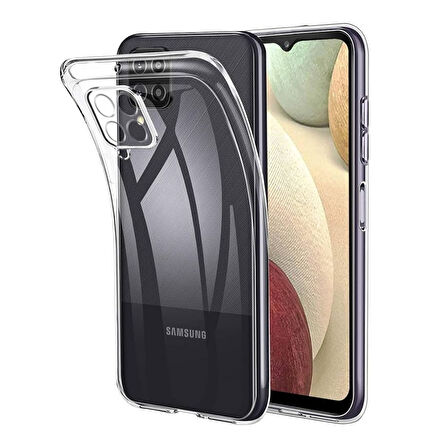 Samsung Galaxy M12 Uyumlu Şeffaf Silikon Kılıf - Kamera Korumalı Esnek Tam Koruma Kapak