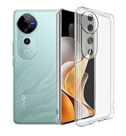 Vivo V40 5G Uyumlu Şeffaf Silikon Kılıf - Kamera Korumalı Esnek Tam Koruma Kapak