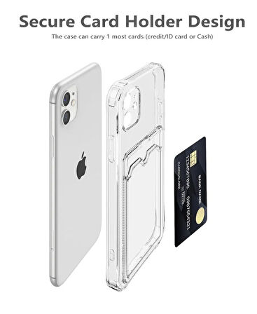 Apple iPhone 12 Mini Kılıf Darbe Emici Köşe Korumalı Kartlıklı Cüzdanlı Silikon Kapak - Füme