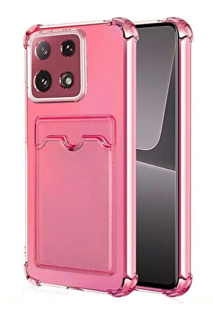 Xiaomi 14 Kılıf Darbe Emici Köşe Korumalı Kartlıklı Cüzdanlı Silikon Kapak
