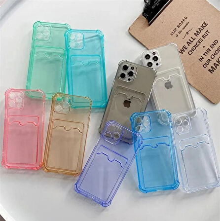 Xiaomi 14 Kılıf Kartlıklı Cüzdanlı Şeffaf Silikon Kapak - Extra Güçlendirilmiş Kenar