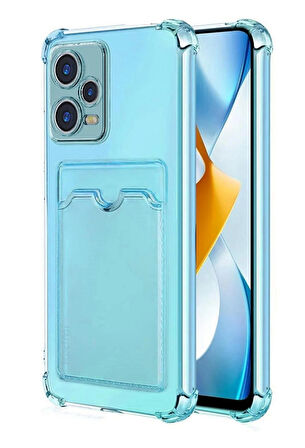 Redmi Note 12 Pro 5G Kılıf Kartlıklı Cüzdanlı Şeffaf Silikon Kapak - Extra Güçlendirilmiş Kenar