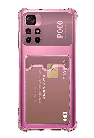 Poco X4 Pro 5G Kılıf Darbe Emici Köşe Korumalı Kartlıklı Cüzdanlı Silikon Kapak