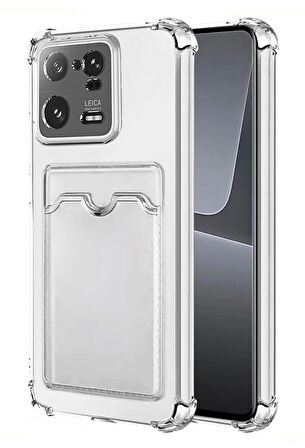 Xiaomi 13 Pro Kılıf Darbe Emici Köşe Korumalı Kartlıklı Cüzdanlı Silikon Kapak