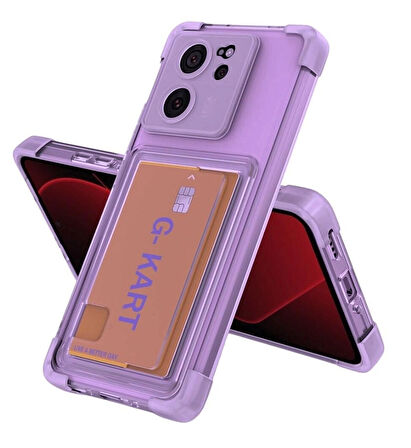 Xiaomi 13T Pro Kılıf Darbe Emici Köşe Korumalı Kartlıklı Cüzdanlı Silikon Kapak