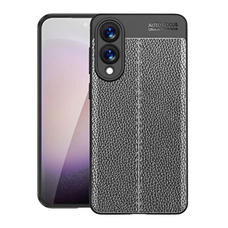Samsung Galaxy S25 Edge Uyumlu Silikon Kılıf Deri Desenli Darbe Emici Autofocus Tam Koruma Kapak