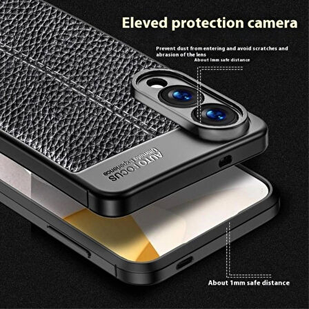 Samsung Galaxy S25 Edge Uyumlu Silikon Kılıf Deri Desenli Darbe Emici Autofocus Tam Koruma Kapak