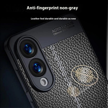 Samsung Galaxy S25 Edge Uyumlu Silikon Kılıf Deri Desenli Darbe Emici Autofocus Tam Koruma Kapak