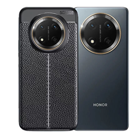 Honor X60 Pro Uyumlu Silikon Kılıf Deri Desenli Darbe Emici Autofocus Tam Koruma Kapak