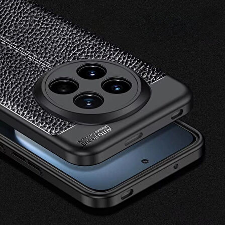 Honor X60 Pro Uyumlu Silikon Kılıf Deri Desenli Darbe Emici Autofocus Tam Koruma Kapak