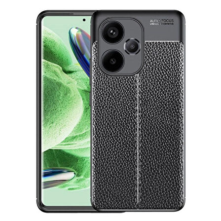 Redmi 13 4G Silikon Kılıf Deri Desenli Kamera Korumalı Darbe Emici Kapak