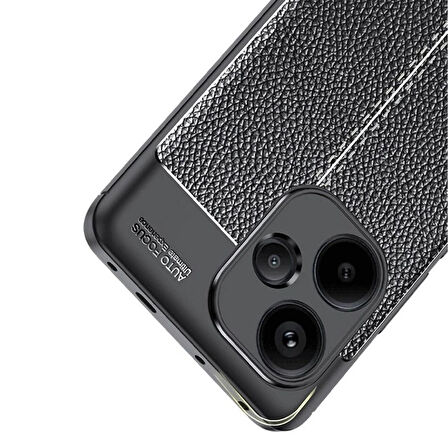 Redmi 13 4G Silikon Kılıf Deri Desenli Kamera Korumalı Darbe Emici Kapak