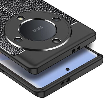 Honor Magic 6 lite Silikon Kılıf Deri Desenli Kamera Korumalı Darbe Emici Kapak