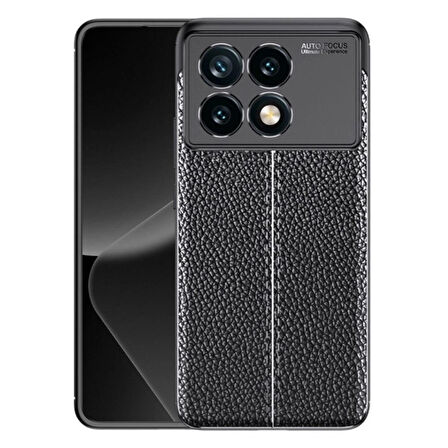 Poco F6 Pro Silikon Kılıf Deri Desenli Kamera Korumalı Darbe Emici Kapak