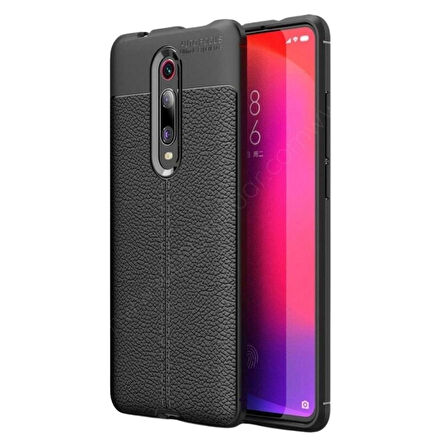 Xiaomi Mi 9T Silikon Kılıf Deri Desenli Kamera Korumalı Darbe Emici Kapak