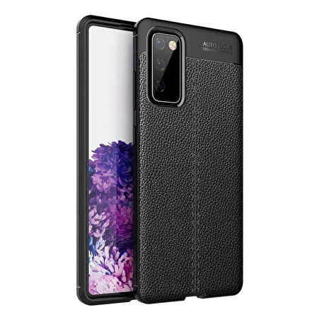 Samsung Galaxy S20 FE Silikon Kılıf Deri Desenli Kamera Korumalı Darbe Emici Kapak