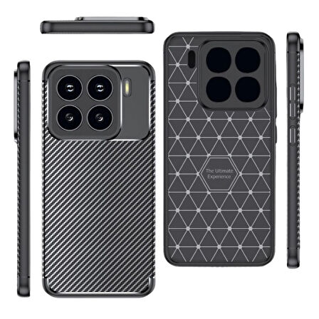Xiaomi 15 Uyumlu Silikon Kılıf Karbon Desenli Darbe Emici Autofocus Tam koruma Kapak