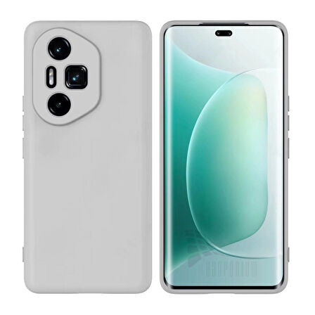 Honor 300 Ultra Uyumlu Silikon Kılıf - Kamera Korumalı Esnek Pastel Renk Kapak - Gri