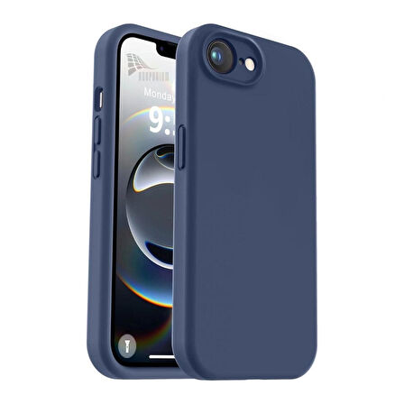 Apple iPhone 16e Uyumlu Silikon Kılıf - Kamera Korumalı Esnek Pastel Renk Kapak - Lacivert