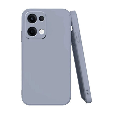 Oppo Reno 13 Uyumlu Silikon Kılıf - Kamera Korumalı Esnek Pastel Renk Kapak - Gri