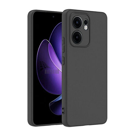 Oppo Reno 13F Uyumlu Silikon Kılıf - Kamera Korumalı Esnek Pastel Renk Kapak - Siyah