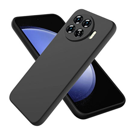 Tecno Spark 20 Pro Plus Uyumlu Silikon Kılıf - Kamera Korumalı Esnek Pastel Renk Kapak - Siyah