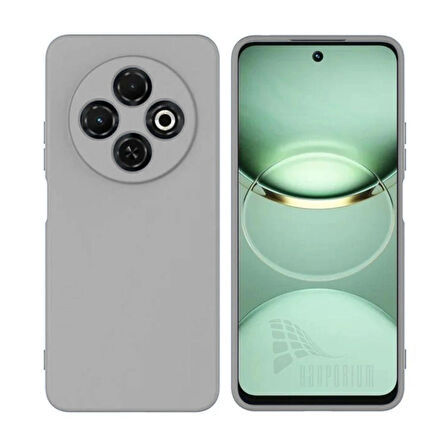 Tecno Spark 30C Uyumlu Silikon Kılıf - Kamera Korumalı Esnek Pastel Renk Kapak - Gri