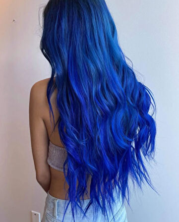 HairPim 100% İnsan Saçı Rainbow (0.8 Gr) Mavi 50 Adet 70 Cm Yeni Nesil Kaynak Saç HPM344