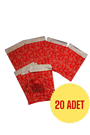 20 ADET METALİZE HEDİYE POŞETİ KENDİNDEN YAPIŞKANLI KIRMIZI 12x17