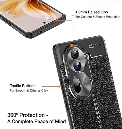 Oppo Reno 11 Pro Deri Desenli Silikon Kılıf - Ultra Darbe Emici Kamera Korumalı Kapak