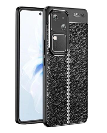 Vivo S18 Deri Desenli Silikon Kılıf - Ultra Darbe Emici Kamera Korumalı Kapak