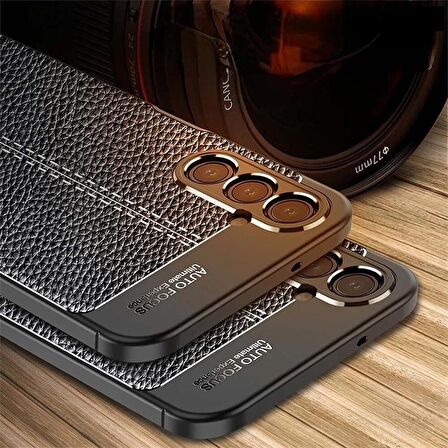 Samsung Galaxy A25 Uyumlu Deri Desenli Silikon Kılıf - Ultra Darbe Emici Kamera Korumalı Kapak