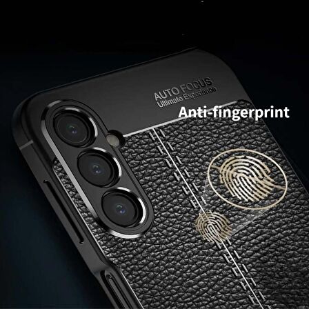 Samsung Galaxy A25 Uyumlu Deri Desenli Silikon Kılıf - Ultra Darbe Emici Kamera Korumalı Kapak