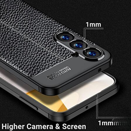 Samsung Galaxy A55 Uyumlu Deri Desenli Silikon Kılıf - Ultra Darbe Emici Kamera Korumalı Kapak