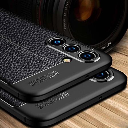 Samsung Galaxy S23 Uyumlu Deri Desenli Silikon Kılıf - Extra Darbe Emici Kamera Korumalı Kapak