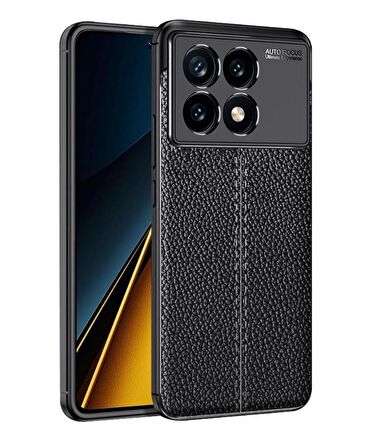 Poco X6 Pro Deri Desenli Silikon Kılıf - Ultra Darbe Emici Kamera Korumalı Kapak