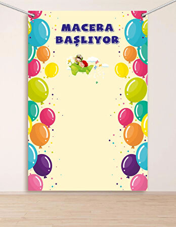Macera Başlıyor Hatıra Fotoğraf Panosu Branda 100x150