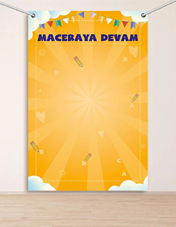 Maceraya Devam Hatıra Fotoğraf Panosu Branda 100x150