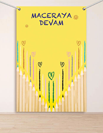 Maceraya Devam Hatıra Fotoğraf Panosu Branda 100x150