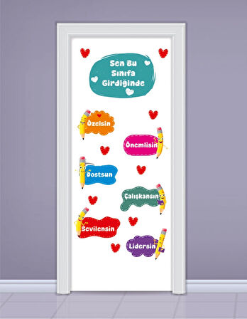 Okula Hoşgeldin Kapı Süsleme Stickerları