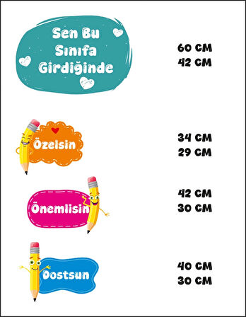 Okula Hoşgeldin Kapı Süsleme Stickerları