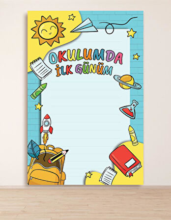 Okulumda İlk Günüm Hatıra Fotoğraf Panosu Branda 100x150