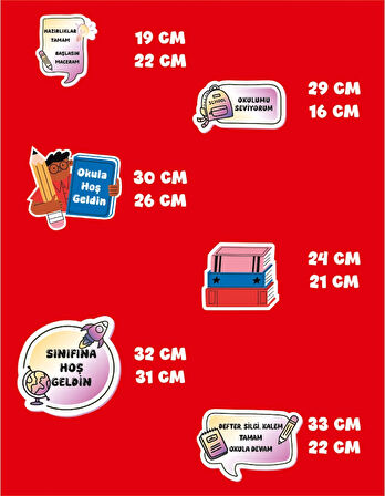 Okula Hoşgeldin Kapı Süsleme Stickerları