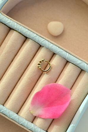 Gold Taşlı 6 mm Mini Halka Piercing Tragus Forward Helix Daith Helix