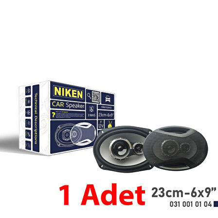 Niken Araç Hoparlörü 23Cm Oval 6X9 İnç / 1 Adet