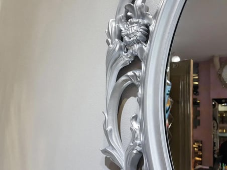 Ayna Denizi Vintage Silver Taç Model Gümüş Renk Dekoratif Ayna