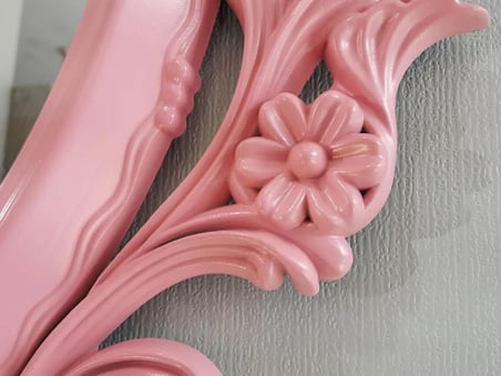 Ayna Denizi Vintage Pink Taç Model Pudra Pembe Renk Dekoratif Ayna