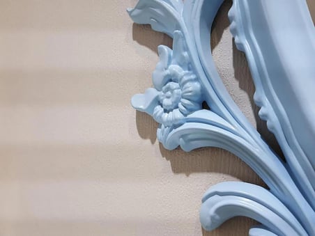 Ayna Denizi Vintage Light Blue Taç Model Açık Mavi Renk Dekoratif Ayna