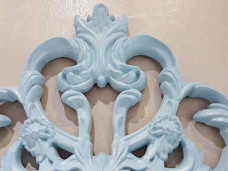 Ayna Denizi Vintage Light Blue Taç Model Açık Mavi Renk Dekoratif Ayna